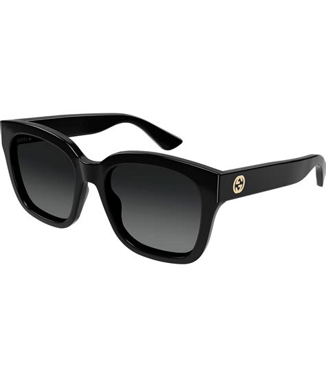 gucci black strass logo sunglasses|Gucci minimal 54mm square sunglasses.